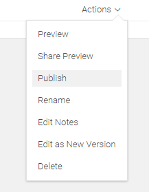 actions on a container version