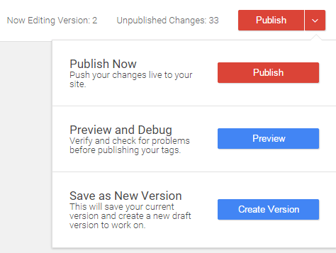 publish menu