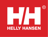 Helly Hansen logo with white text on red background