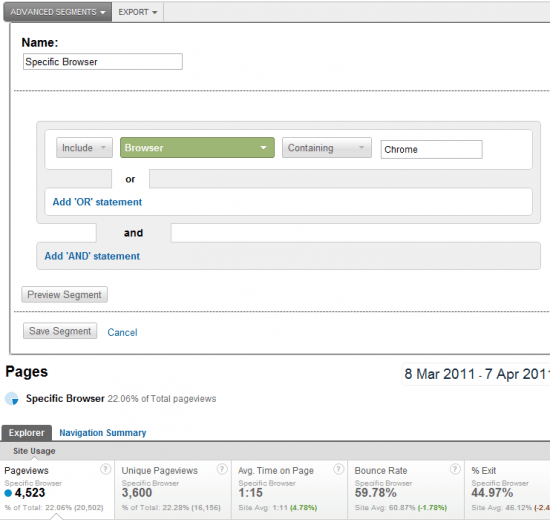 New Advanced Segment Editor New Advanced Segment Editor
