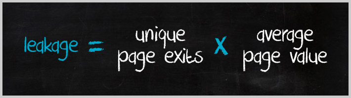 Leakage calculation - leakage = unique page exits x average page value