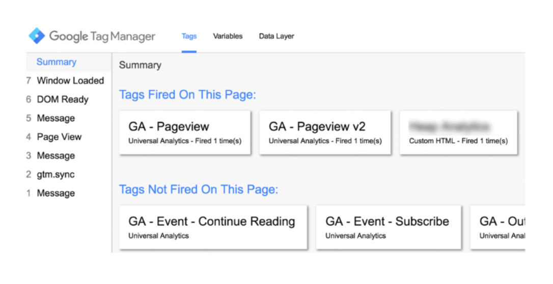GTM - The debug view