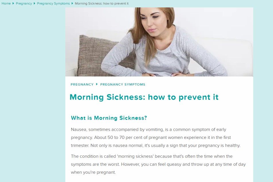 Pampers Morning Sickness