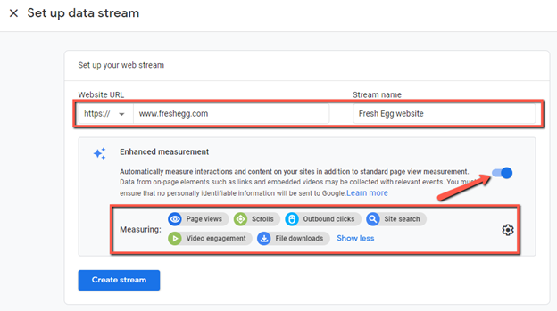 Set Up Data Stream