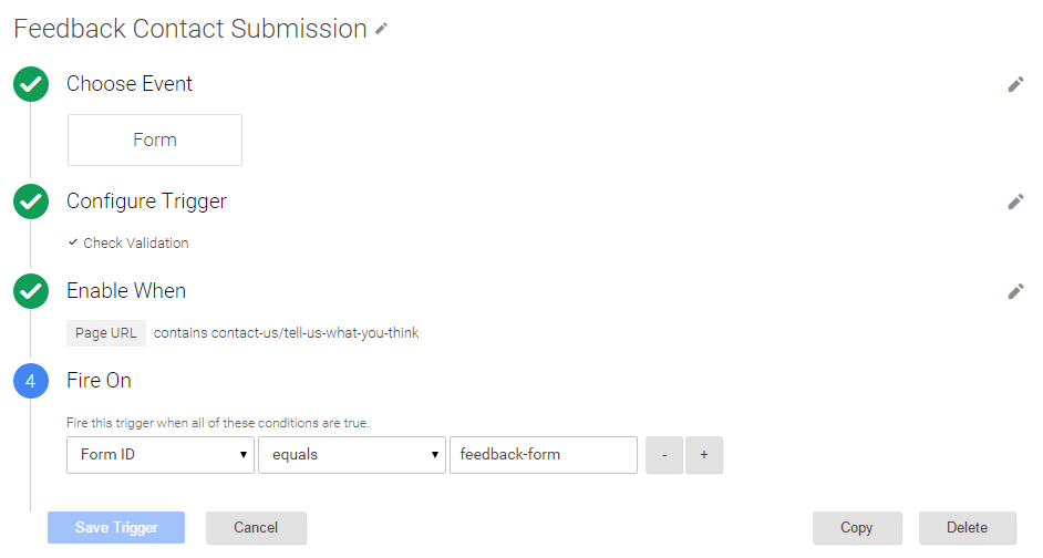 form success trigger