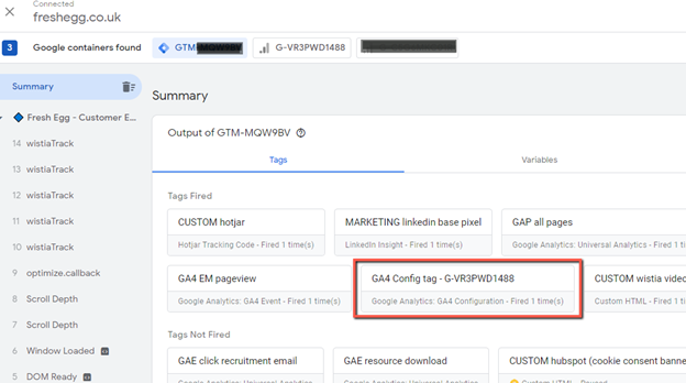 Gtm Tag Output