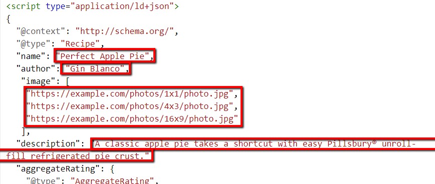 Example recipe JSON-LD