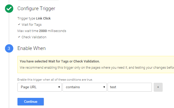 configure wait for tags