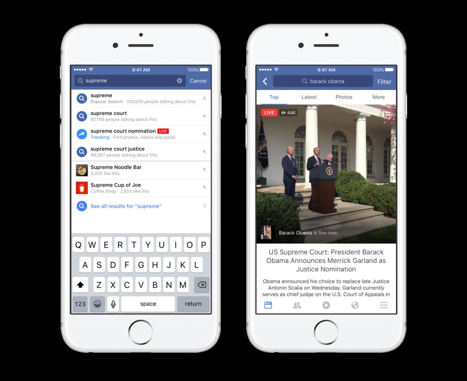 Red 'Live' icon on Facebook Live video and amount of current viewers