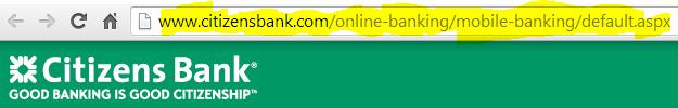 Now Displays The Specific Citizens Bank Page About Paying Bills